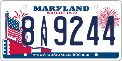 MD license plate 8AN9244