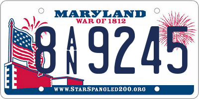 MD license plate 8AN9245