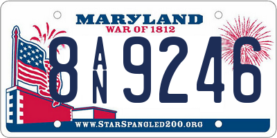 MD license plate 8AN9246