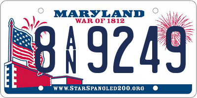 MD license plate 8AN9249