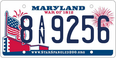 MD license plate 8AN9256