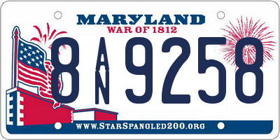 MD license plate 8AN9258