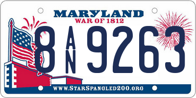 MD license plate 8AN9263