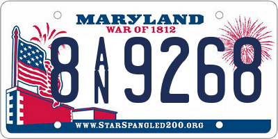 MD license plate 8AN9268