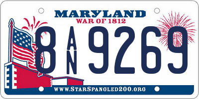 MD license plate 8AN9269
