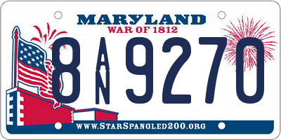 MD license plate 8AN9270