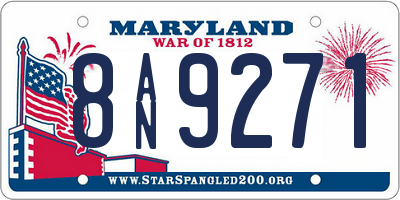 MD license plate 8AN9271