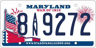 MD license plate 8AN9272