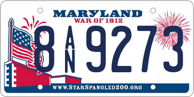 MD license plate 8AN9273