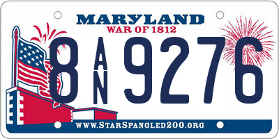 MD license plate 8AN9276