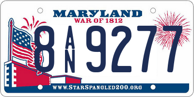 MD license plate 8AN9277