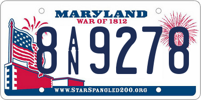 MD license plate 8AN9278