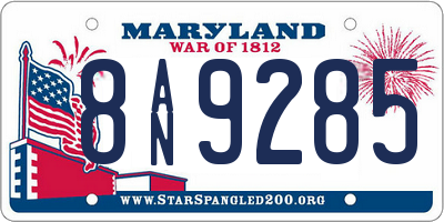 MD license plate 8AN9285