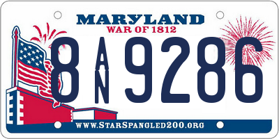MD license plate 8AN9286