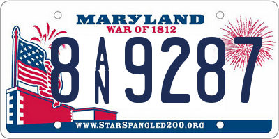 MD license plate 8AN9287