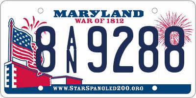 MD license plate 8AN9288
