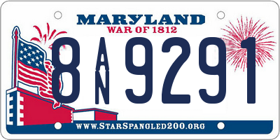 MD license plate 8AN9291