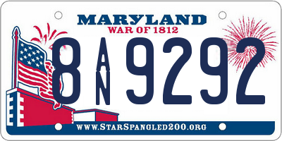 MD license plate 8AN9292