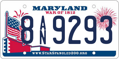 MD license plate 8AN9293