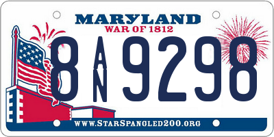 MD license plate 8AN9298