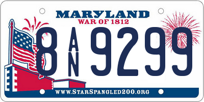 MD license plate 8AN9299