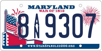 MD license plate 8AN9307