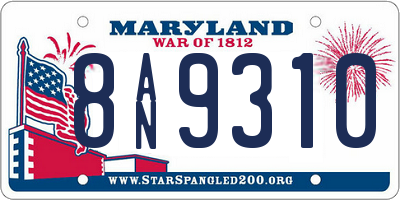 MD license plate 8AN9310