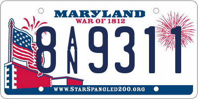 MD license plate 8AN9311
