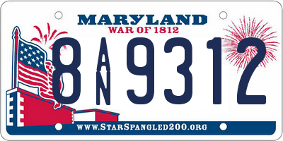 MD license plate 8AN9312