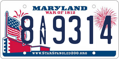 MD license plate 8AN9314