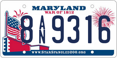 MD license plate 8AN9316
