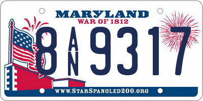 MD license plate 8AN9317