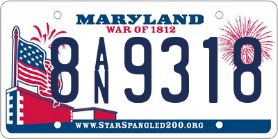 MD license plate 8AN9318