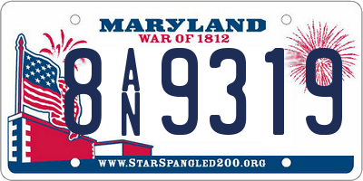 MD license plate 8AN9319