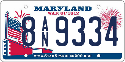 MD license plate 8AN9334