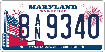MD license plate 8AN9340