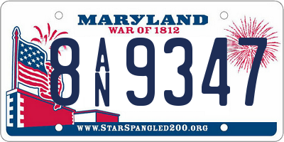 MD license plate 8AN9347