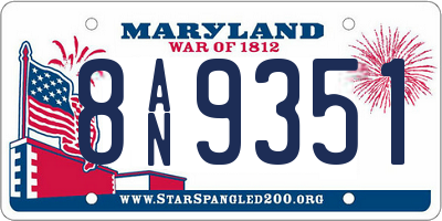 MD license plate 8AN9351