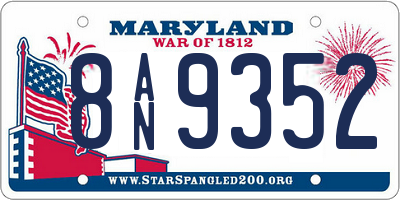 MD license plate 8AN9352