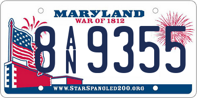 MD license plate 8AN9355