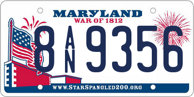 MD license plate 8AN9356