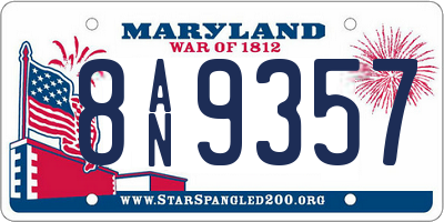 MD license plate 8AN9357