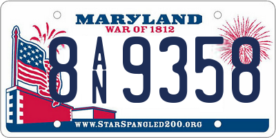 MD license plate 8AN9358