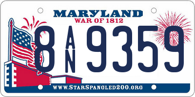 MD license plate 8AN9359