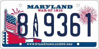 MD license plate 8AN9361