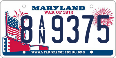 MD license plate 8AN9375