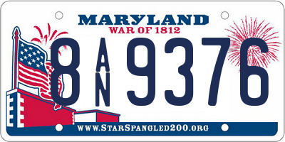 MD license plate 8AN9376