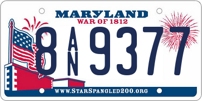 MD license plate 8AN9377