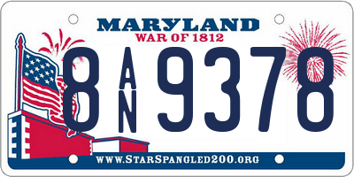 MD license plate 8AN9378