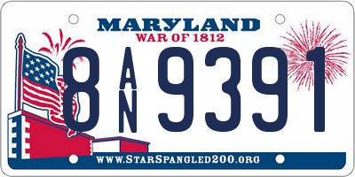 MD license plate 8AN9391